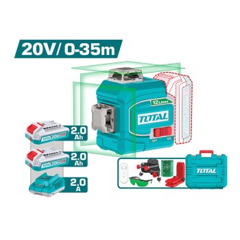 Máy Cân Bằng Laser 3 Tia Xanh Pin 20V Total TLL3012165