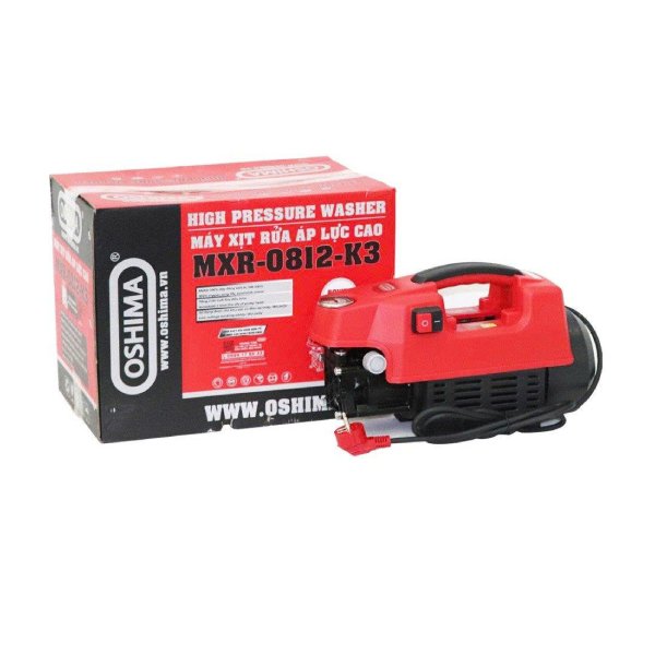 Máy xịt rửa 2.5kW Đỏ Điện 1 pha Oshima MXR-0812-K3