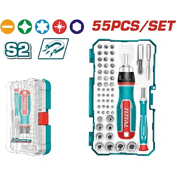 Bộ tuốc nơ vít đa năng 55 chi tiết Total TACSD30556