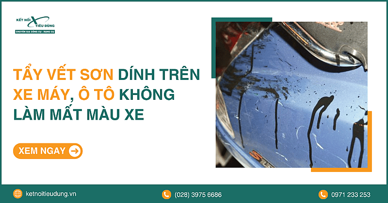 Tẩy vết sơn dính trên xe máy, ô tô không làm mất màu xe