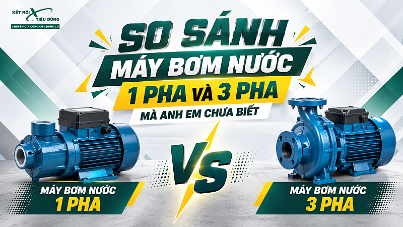 So Sánh Máy Bơm Nước 1 Pha Và 3 Pha Mà Anh Em Chưa Biết
