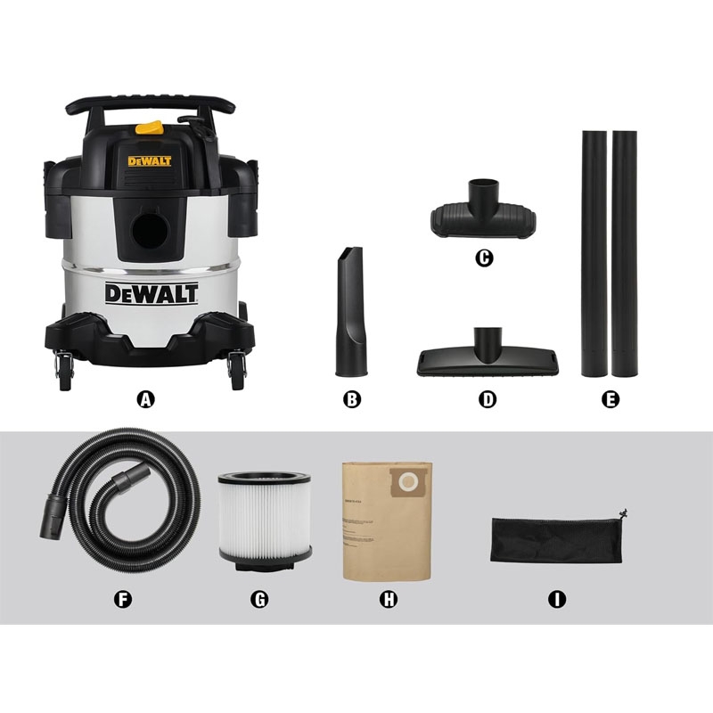 Máy hút bụi khô và ướt 1050W Dewalt DXV20SA (20 Lít)