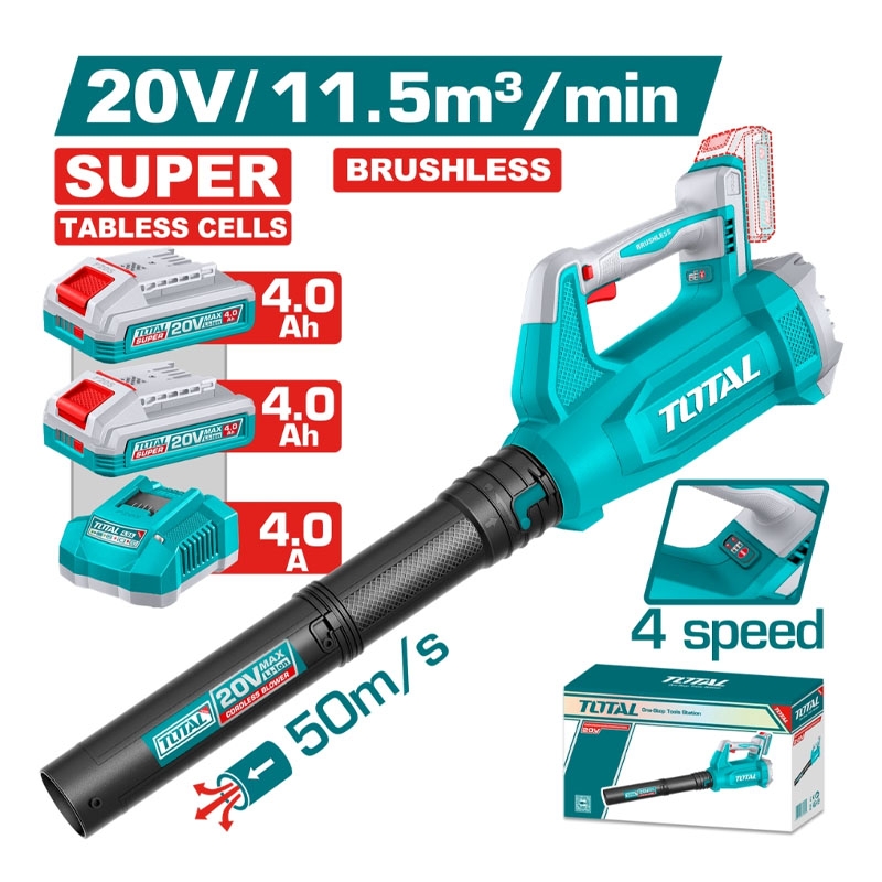 Máy Thổi Lá Dùng Pin 20V Total TABLI205082 (2 Pin 4.0Ah, 1 Sạc)