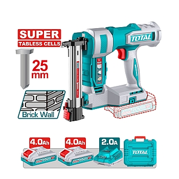 Máy Bắn Đinh Tường Gạch Dùng Pin 20V Total TCBNLI38136 (2 Pin 4.0Ah, 1 Sạc)