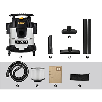 Máy hút bụi khô và ướt 1050W Dewalt DXV20SA (20 Lít)