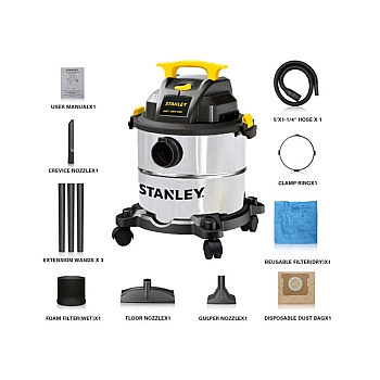 Máy Hút Bụi Thùng Inox 19L Stanley SXV19115 1000W