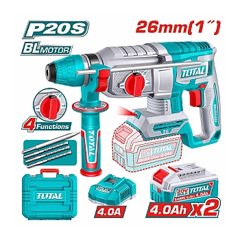 Máy khoan bê tông dùng pin 20V Total TRHLI262085 (2 Pin 4.0Ah, 1 Sạc)