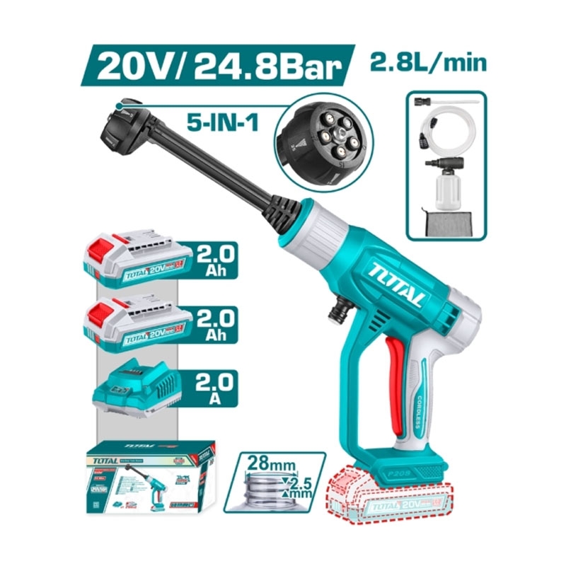 Máy xịt rửa dùng pin 20V Total TPWLI20582 (2 Pin 2.0Ah, 1 Sạc)
