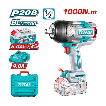 Máy Siết Bu Lông Pin 20V TOTAL TIWLI20100 (2 Pin 5.0Ah, 1 Sạc)