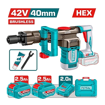 Máy Đục Bê Tông Pin 42V Total TDBLI424062 (2 Pin 2.5Ah, 1 Sạc)