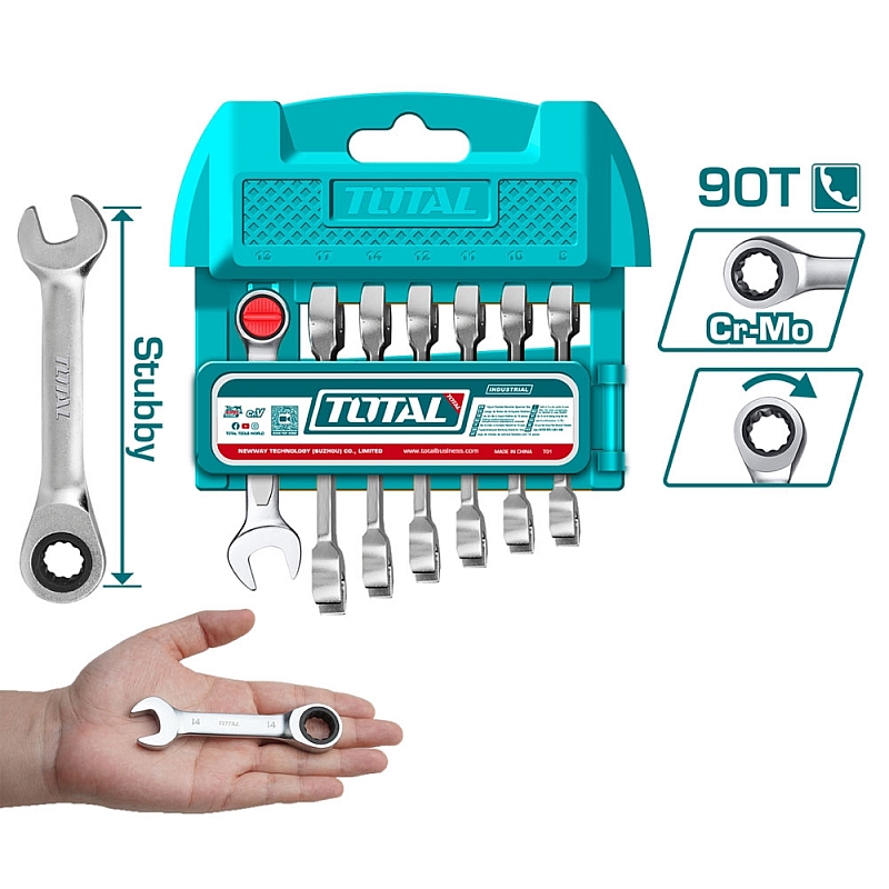Bộ 7 Cờ Lê Miệng Vòng Tự Động 8-17mm Total THT103RK176