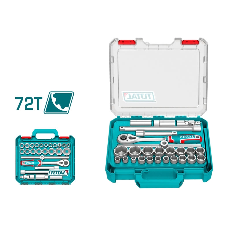 Bộ 26 đầu tuýp và cần siết 1/2 inch DR Total THT121266