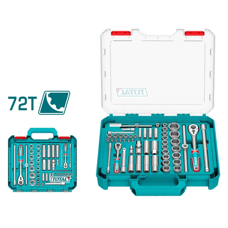 Bộ 52 đầu tuýp 1/4 inch & 1/2 inch DR và cần siết Total THT421526