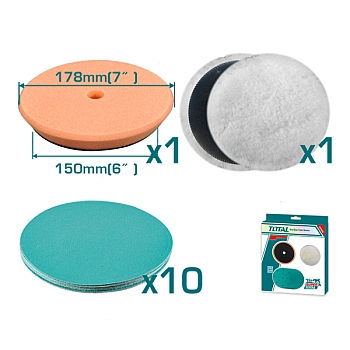 Bộ 12 đĩa mài bóng và đánh bóng 150mm Total TAC15012