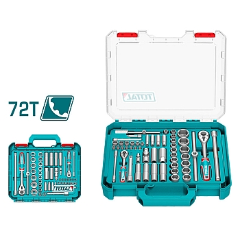 Bộ 52 đầu tuýp 1/4 inch & 1/2 inch DR và cần siết Total THT421526