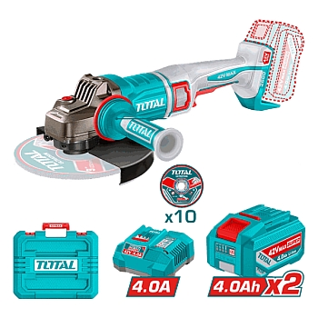 Máy mài góc dùng pin 42V Total TAGLI4260182 (Kèm 2 pin 4.0Ah và sạc)