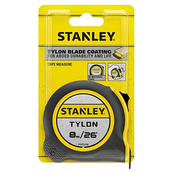 Thước Cuộn Thép TYLON 8m/26ft x 25mm STANLEY STHT37192 (Hệ Mét Và Hệ Inch)