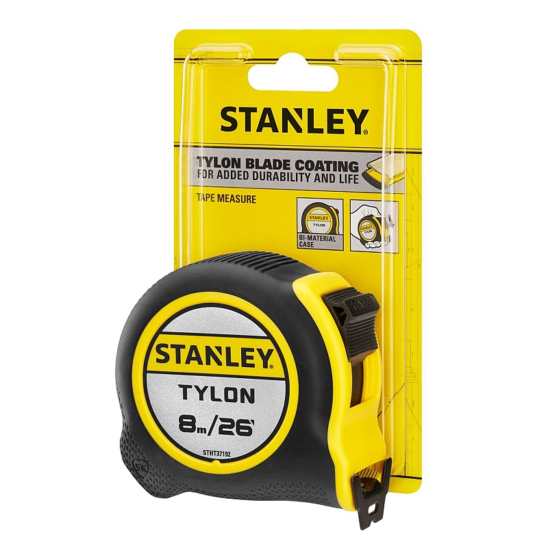 Thước Cuộn Thép TYLON 8m/26ft x 25mm STANLEY STHT37192 (Hệ Mét Và Hệ Inch)