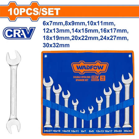 Bộ 10 cờ lê 2 đầu miệng 6-32mm Wadfow WDS2M10