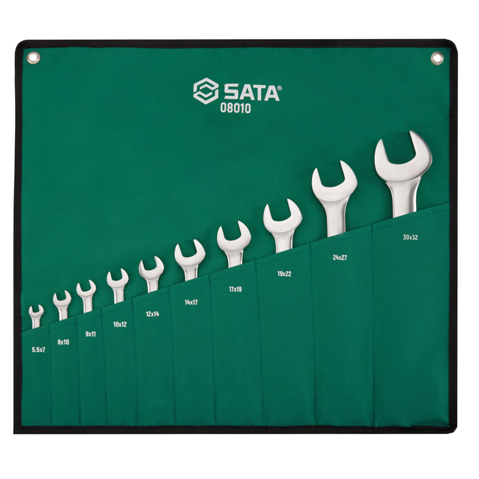 Bộ cờ lê hai đầu miệng 10 chi tiết Sata 08010