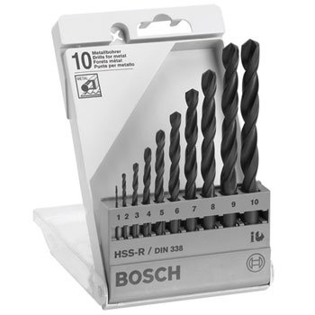 Bộ mũi khoan 10 mũi Bosch HSS-R Din338