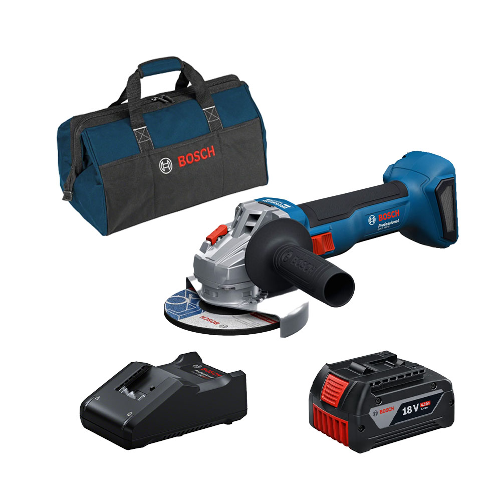 Combo Máy mài góc pin Bosch GWS 18V-11 S + 1 Pin 4.0Ah + 1 Sạc Nhanh