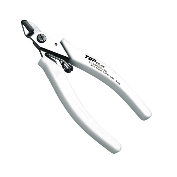 Kìm cắt điện tử không gỉ mũi cong 60° TOP Japan ENI-115B