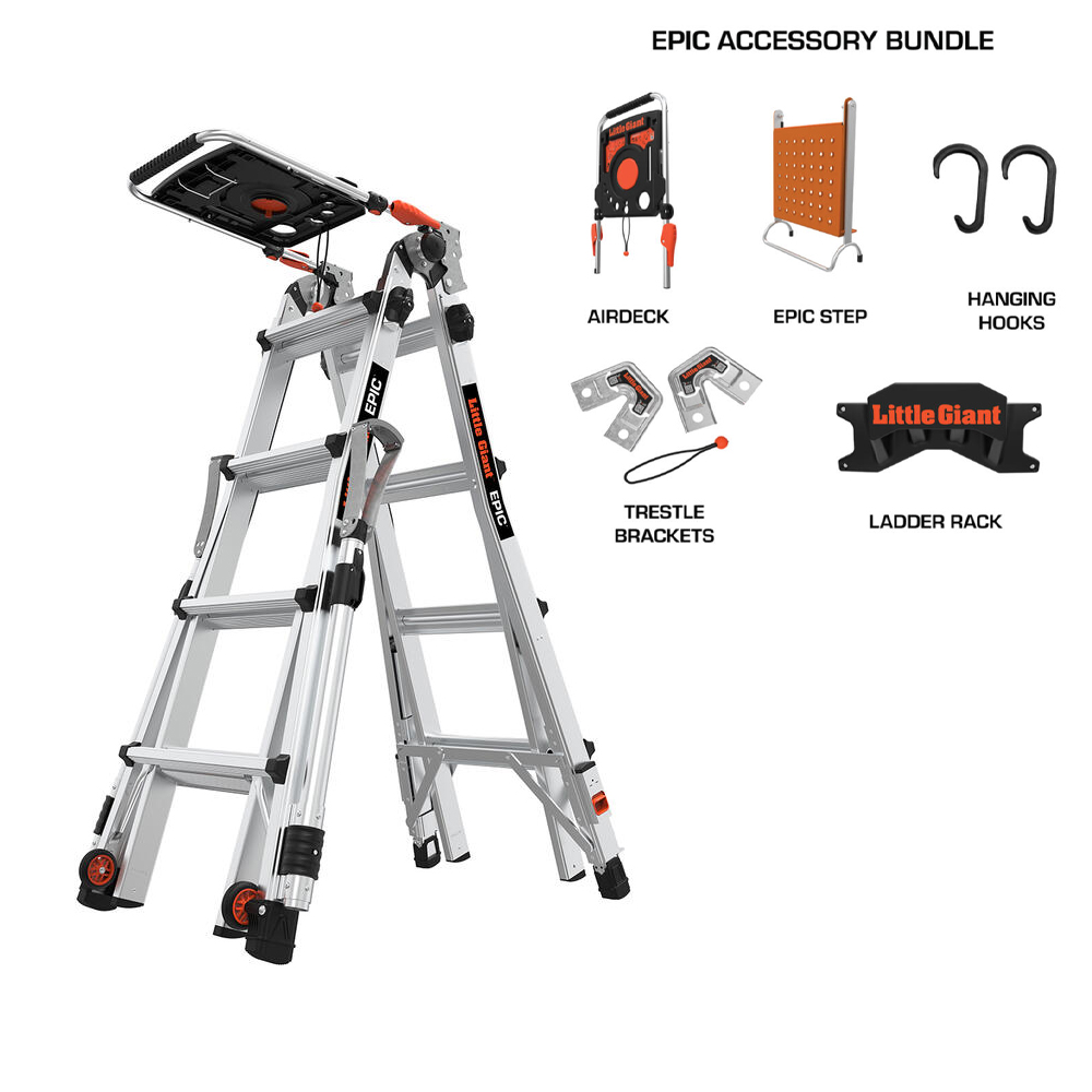 Thang nhôm rút chưa A Little Giant Epic M17 16817-875 (Có chân cân bằng và bộ 5 phụ kiện)