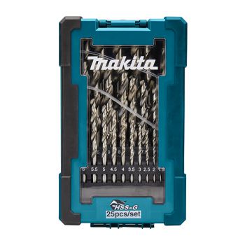 Bộ mũi khoan kim loại 25 chiếc HSS-G Makita D-67555 (1.0-13mm)