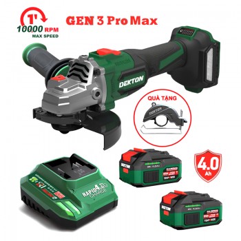 Combo máy mài dùng pin 21V Dekton M21-AG100PROMAX (2 Pin 4.0Ah, 1 Sạc)