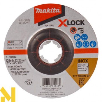 Đá Mài Inox (x-lock 125x6x22.23/WA36N) Makita E-00402
