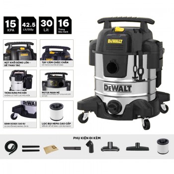 Máy hút bụi khô và ướt 1150W Dewalt DXV30SC (30 Lít)