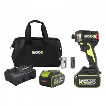Máy vặn vít thủy lực dùng pin 20V Worx WU298D.1 (2 Pin 4.0Ah, 1 Sạc nhanh)