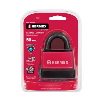 Ổ khóa treo thép bọc nhựa chống cắt 50mm Hermex CMR-50