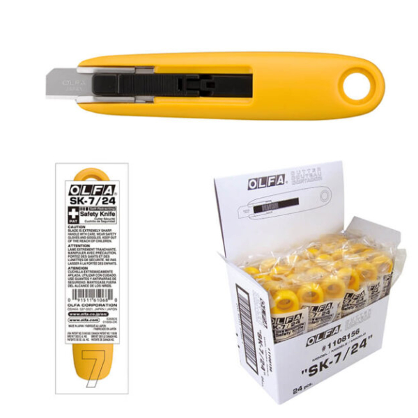 Bộ 24 dao cắt an toàn tự rút lưỡi OLFA SK-7/24