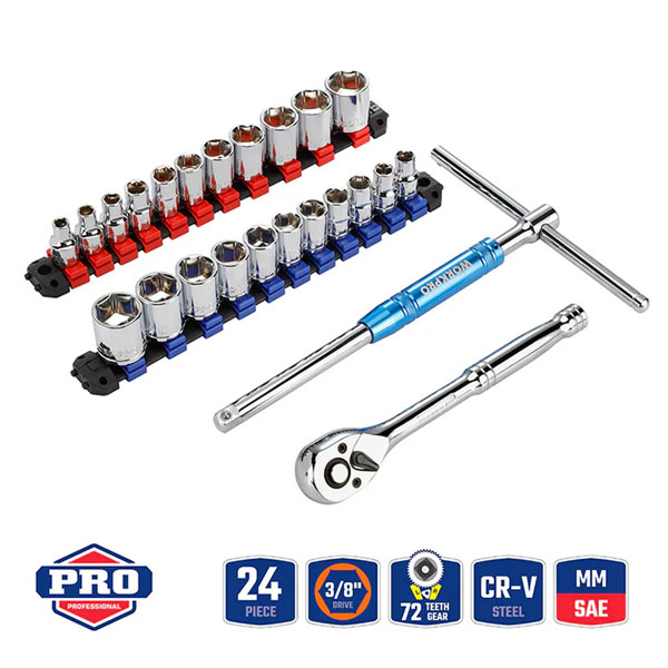 Bộ cần siết bu lông 24 chi tiết 3/8" Wodfow WP202553