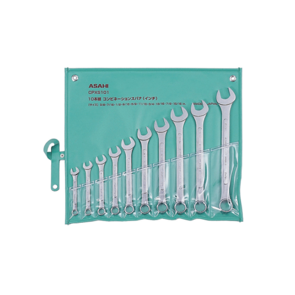 Bộ cờ lê vòng miệng hệ inch 11 chi tiết 3/8"-1" ASAHI 1011