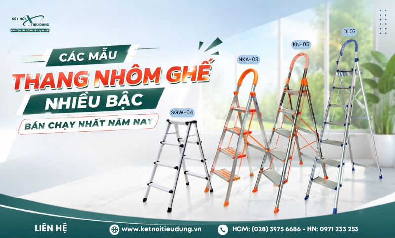 Các Mẫu Thang Nhôm Ghế Nhiều Bậc Bán Chạy Nhất Năm Nay