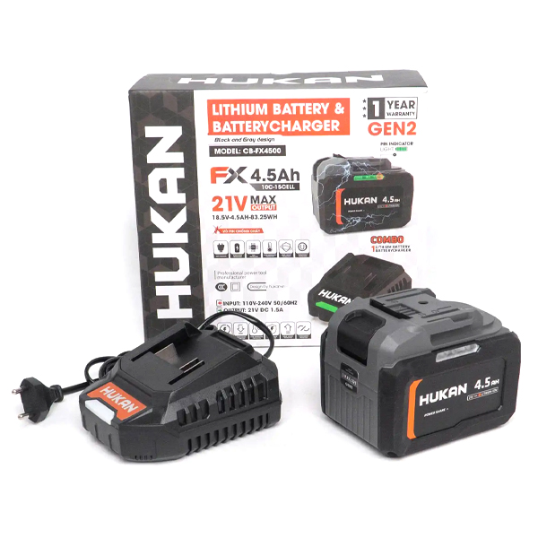 Combo 1 pin 4.5Ah và 1 sạc phổ thông Hukan CB-FX4500