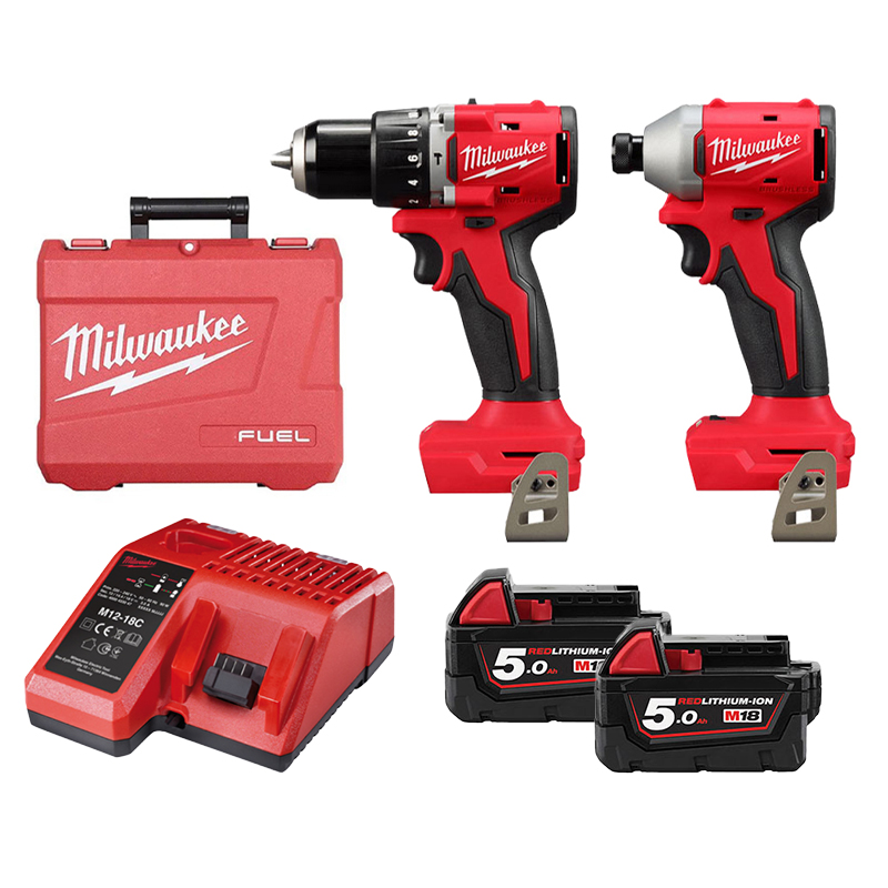 COMBO M18 Milwaukee - Máy khoan pin M18 BLPDRC + Máy bắn vít M18 BLIDR