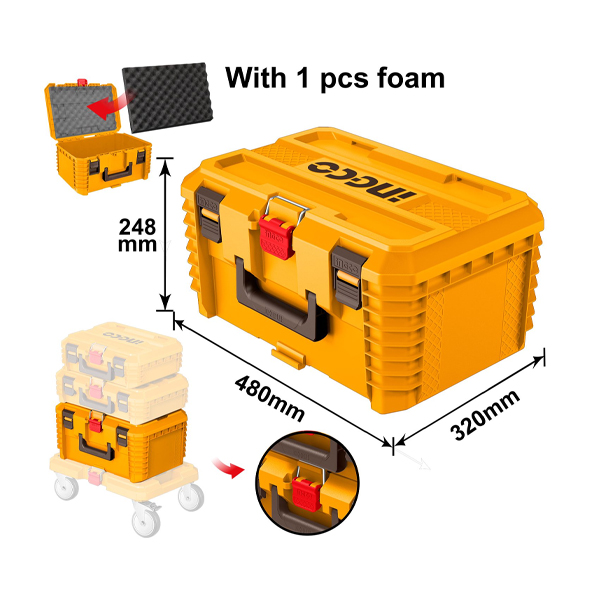 Hộp đựng dụng cụ 19 inch xếp chồng INGCO PBXS103