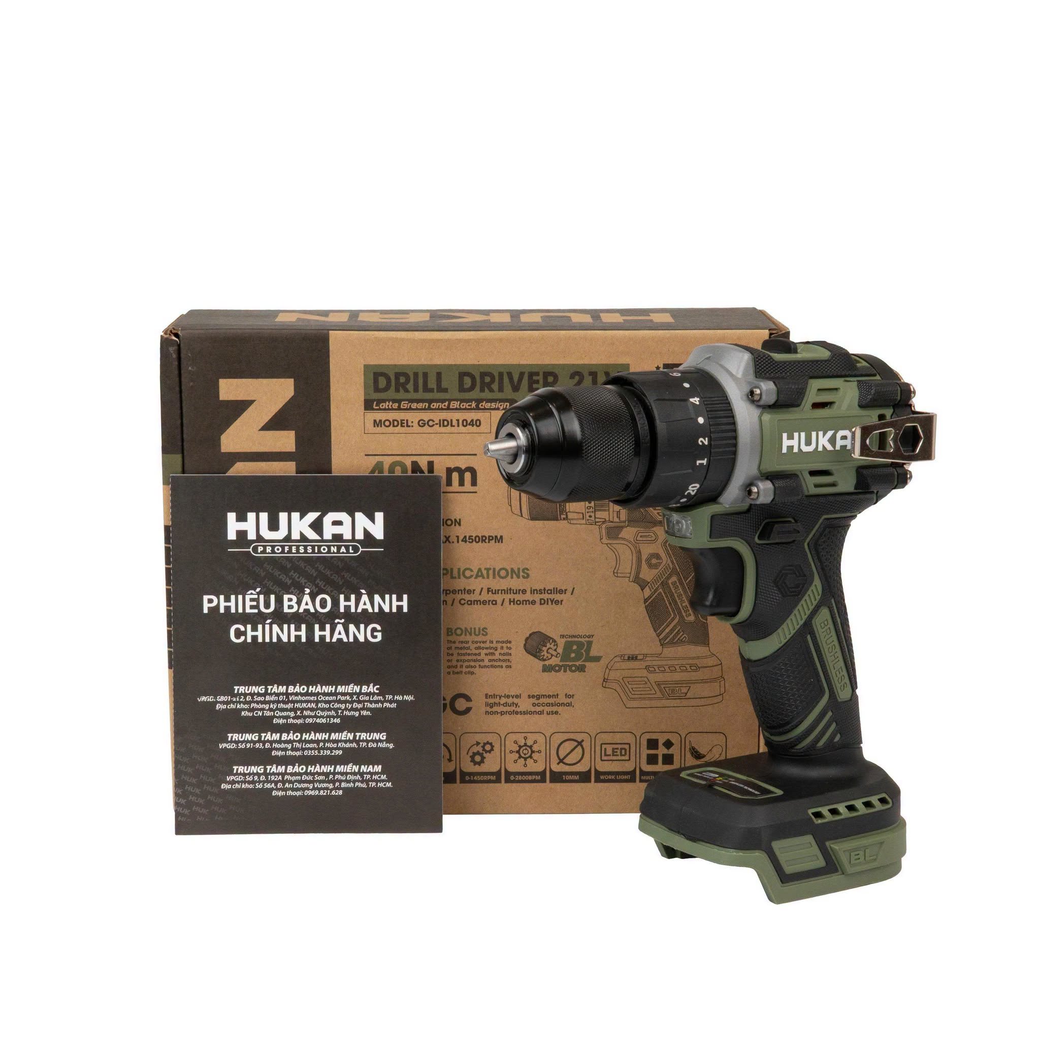 Máy Khoan Động Lực Pin 21V Hukan GC-IDL1040 (Chưa Pin & Sạc)
