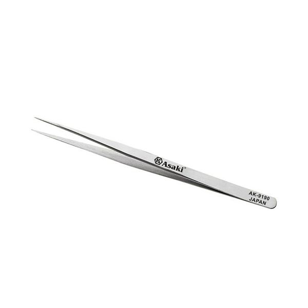 Nhíp inox gắp linh kiện mũi nhọn 135x9x2mm Asaki AK-9191