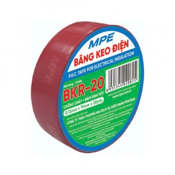 Băng keo điện màu đỏ MPE BKR-20 (chất liệu PVC)