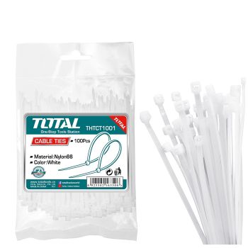 Bộ 100 dây rút nhựa trắng Total THTCT2001  200x3.6mm