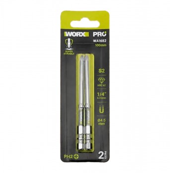Bộ 2 mũi vít PH2 x 100mm Worx WA1682