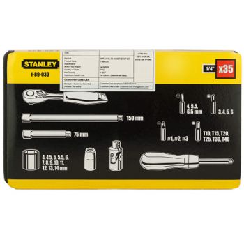 Bộ tuýp 1/4" 35 chi tiết Stanley 89-033-1