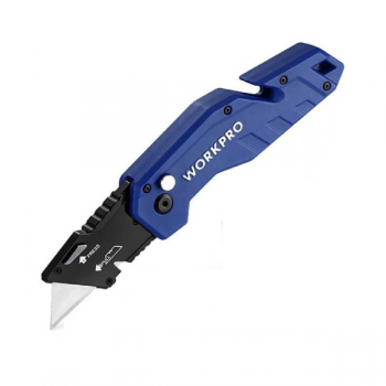 Dao tiện ích có lưỡi cắt gấp gọn cán cầm bẳng nhựa Workpro WP211008