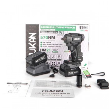 Máy vặn bu lông dùng pin Hukan G2-LX570 (2 Pin 4.0Ah, 1 Sạc)