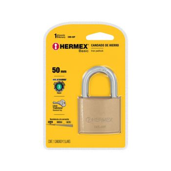 Ổ khóa treo thân đồng thau 50mm Hermex CHB-50P